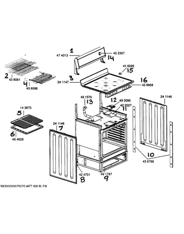Range structure shelves
