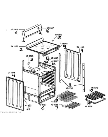 Range structure shelves