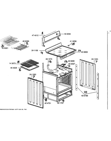 Range panels shelves