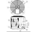 Carrier 38BYC030 SERIES310 outlet grille/top cover diagram