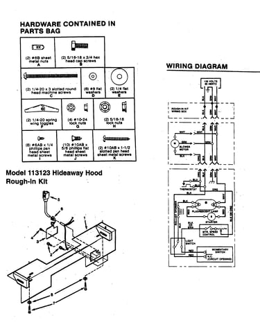 Wiring diagram/hardware bag