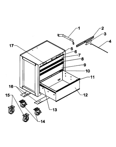 4 drawer roll away