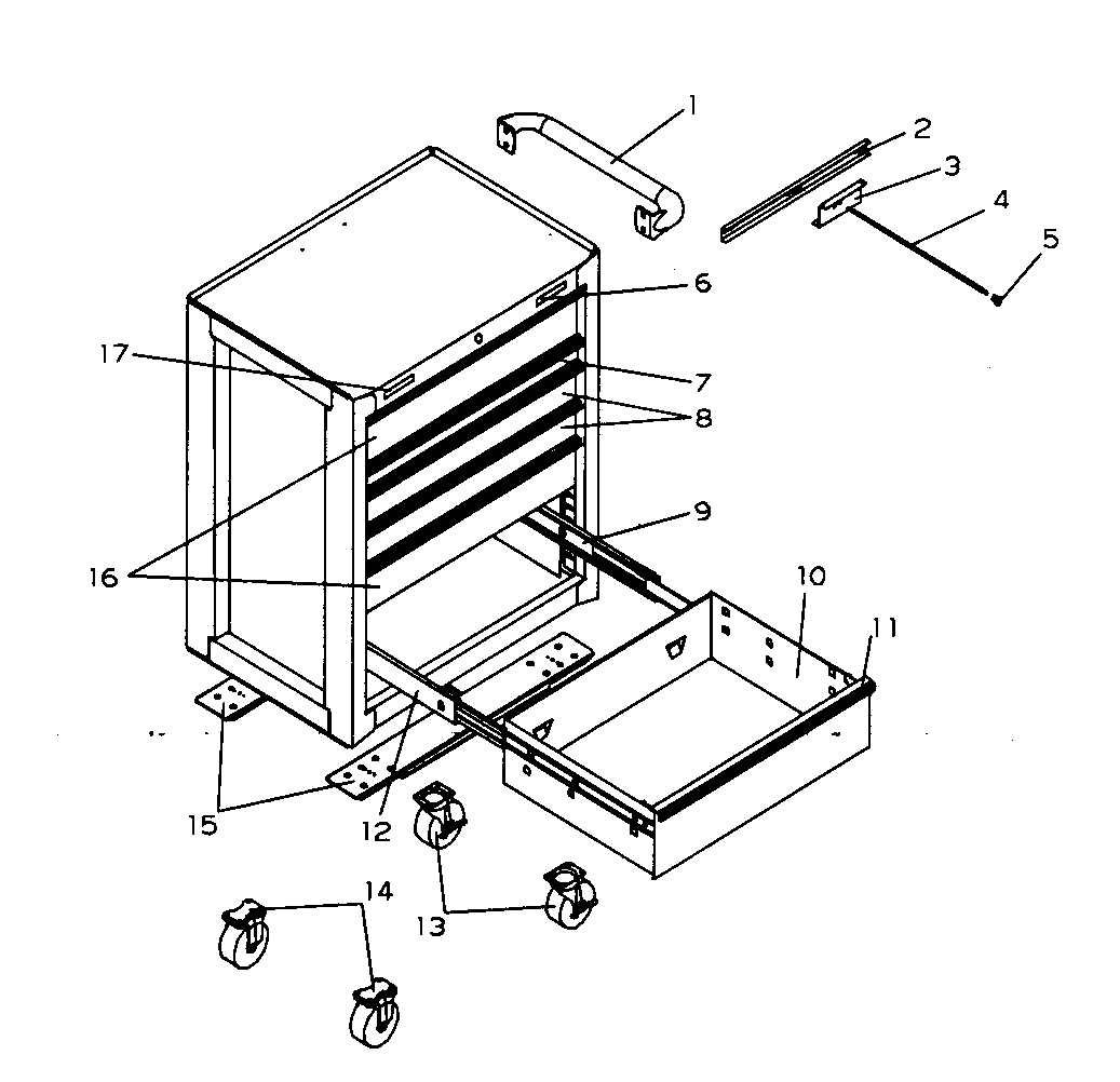 6 drawer roll away