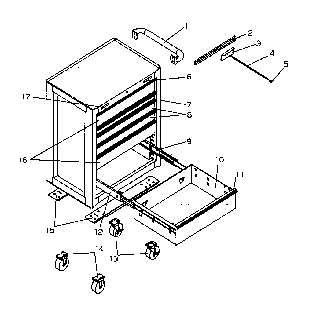 6 drawer roll away