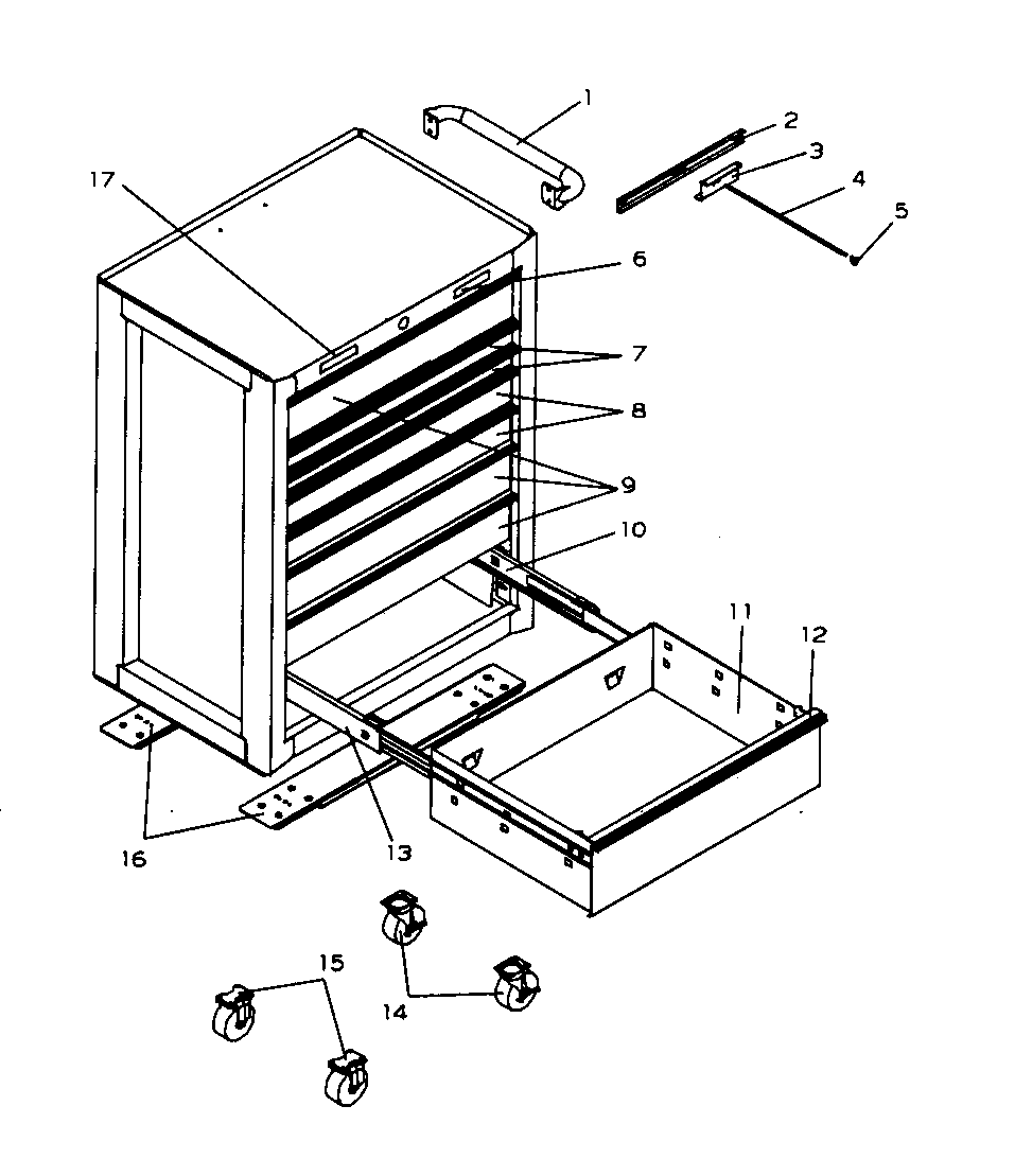 8 DRAWER ROLL AWAY