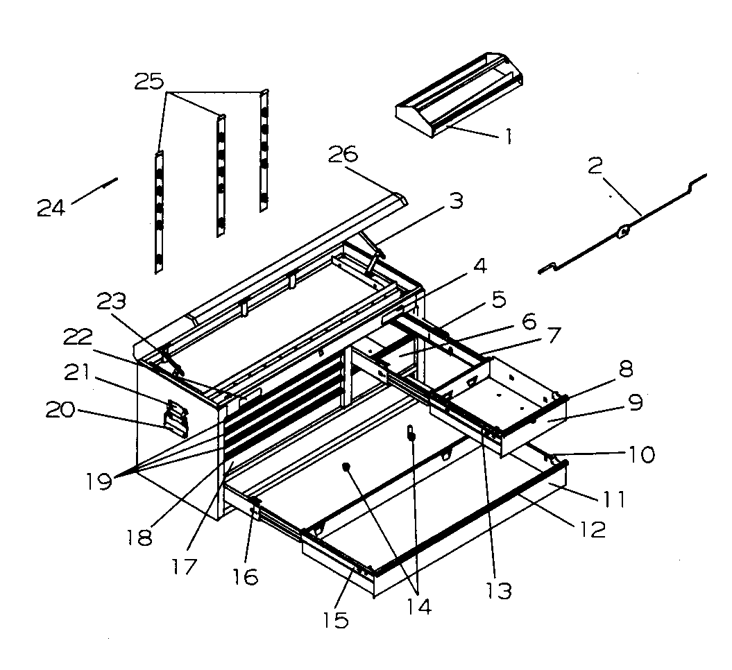 7 drawer chest/ball bearing slides