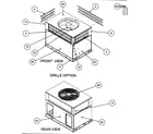 Carrier 50JX060300 front view/grille option/rear view diagram
