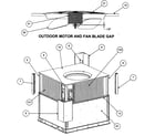Carrier 48XPN060130300 outdoor motor/fan blade gap diagram