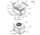 Carrier 48GS048090300 front view/grille option/rear view diagram