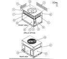 Carrier 48GS060130300 front view/grille option/rear view diagram