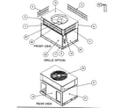 Carrier 48GX060090300 front view/grille option/rear view diagram
