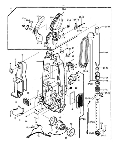 Dust compartment/motor parts