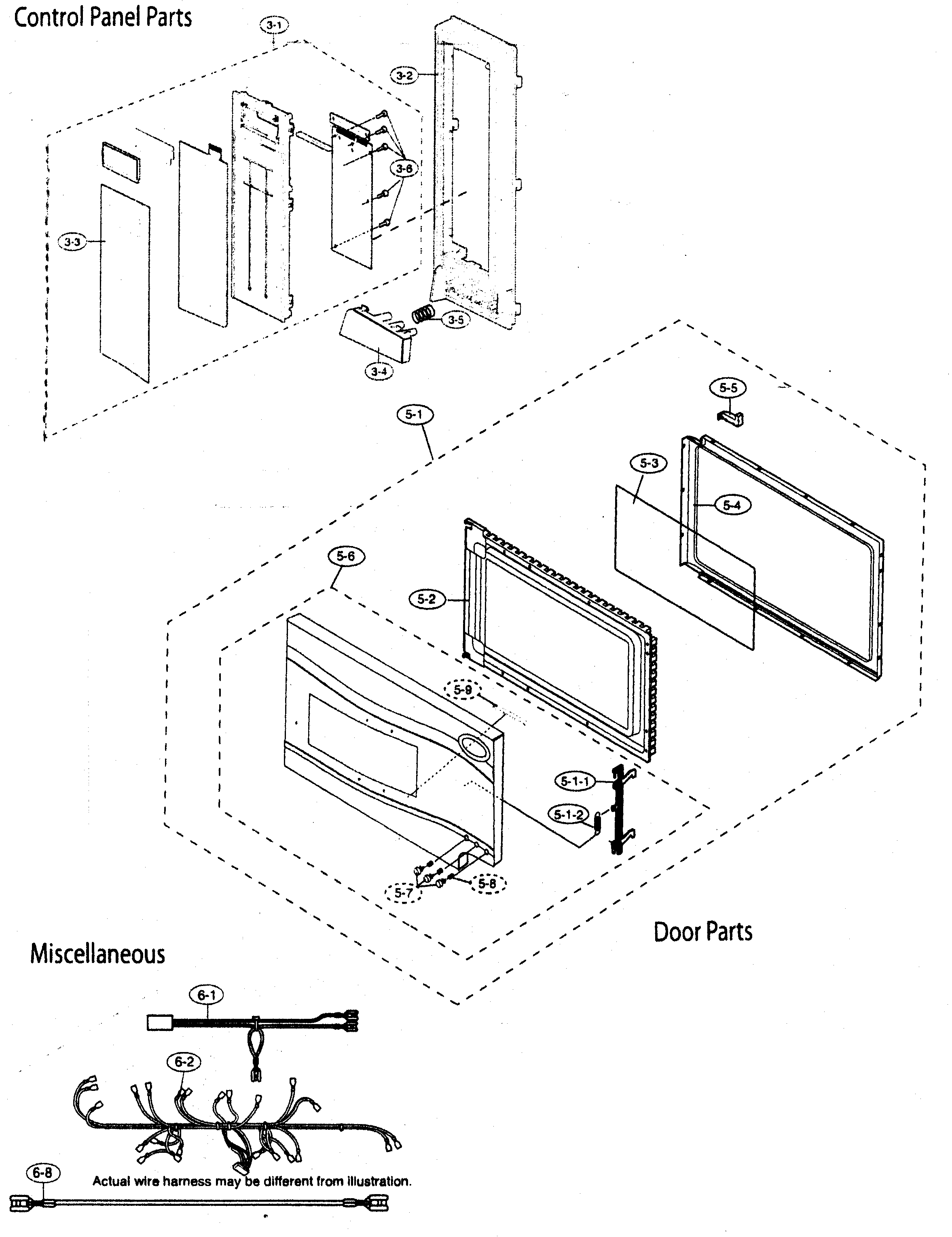 Control panel/door parts/miscellaneous