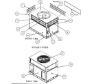 Carrier 48GS018040300 front view/grille option/rear view diagram