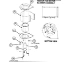 Carrier 50GL042300 indoor fan motor/blower assy/bottom view diagram