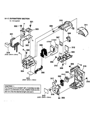 Evf/battery section