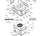 Carrier 48GP060090310 front view/louver option/rear view diagram