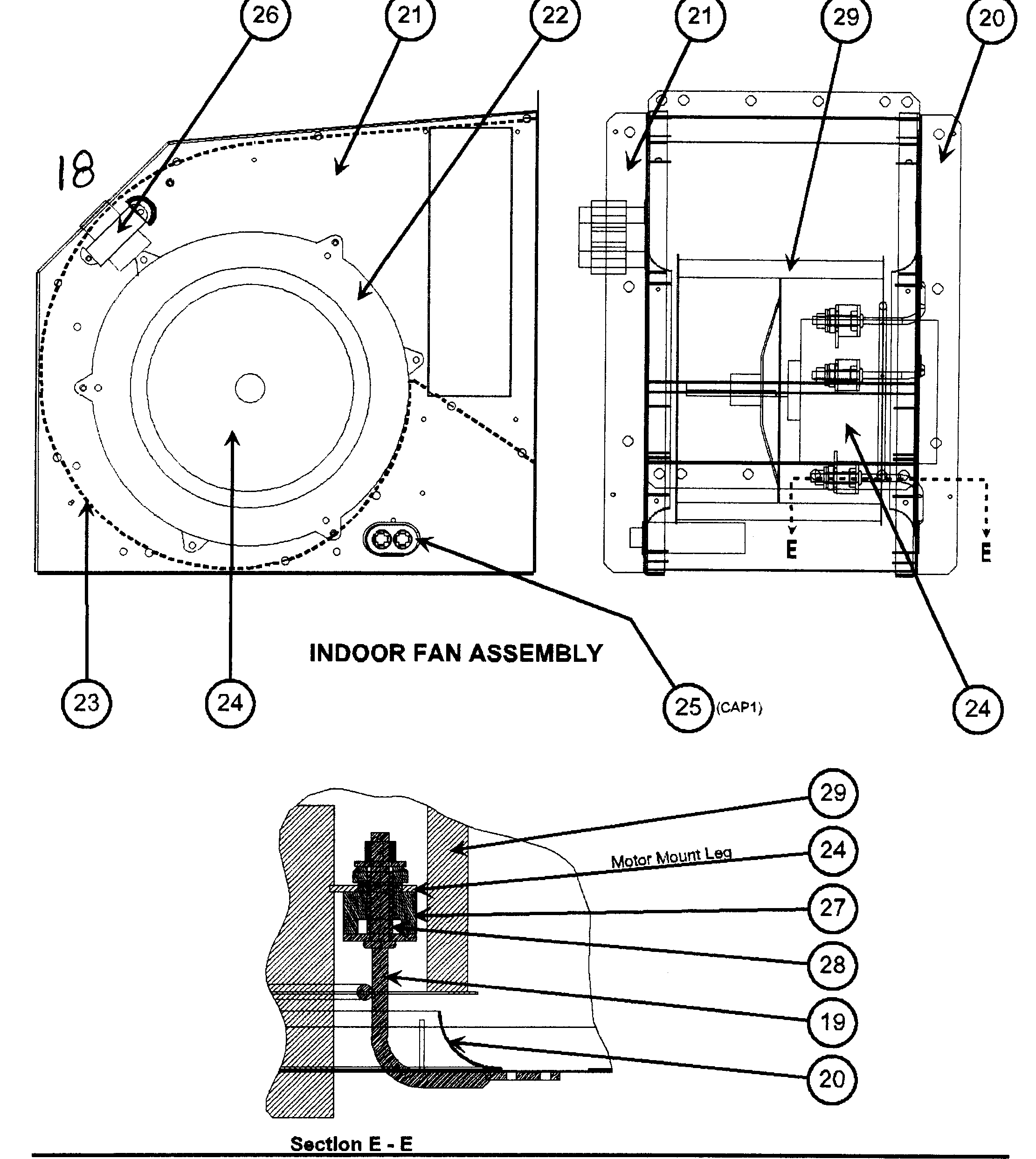 Indoor fan assy