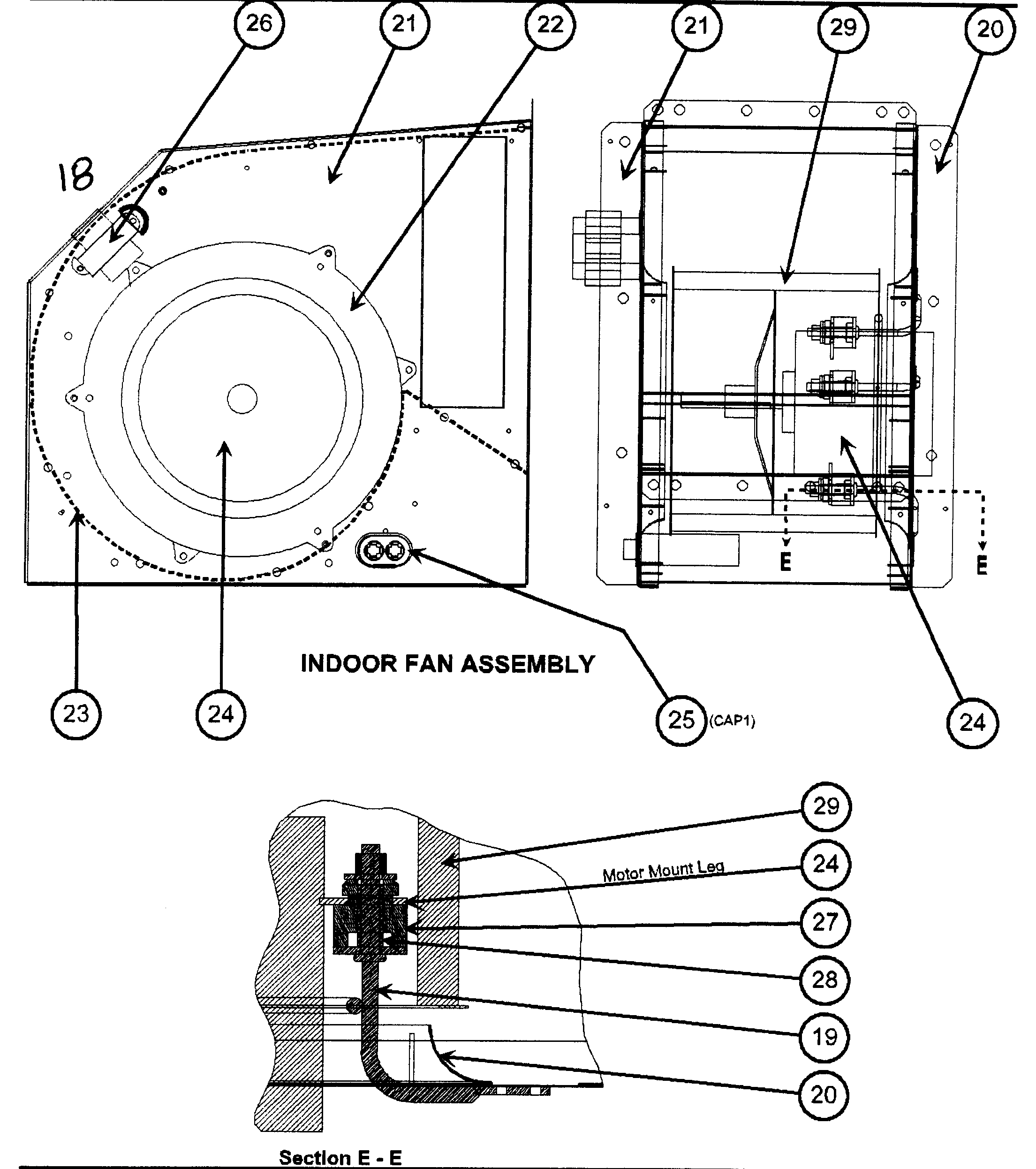 Indoor fan assy