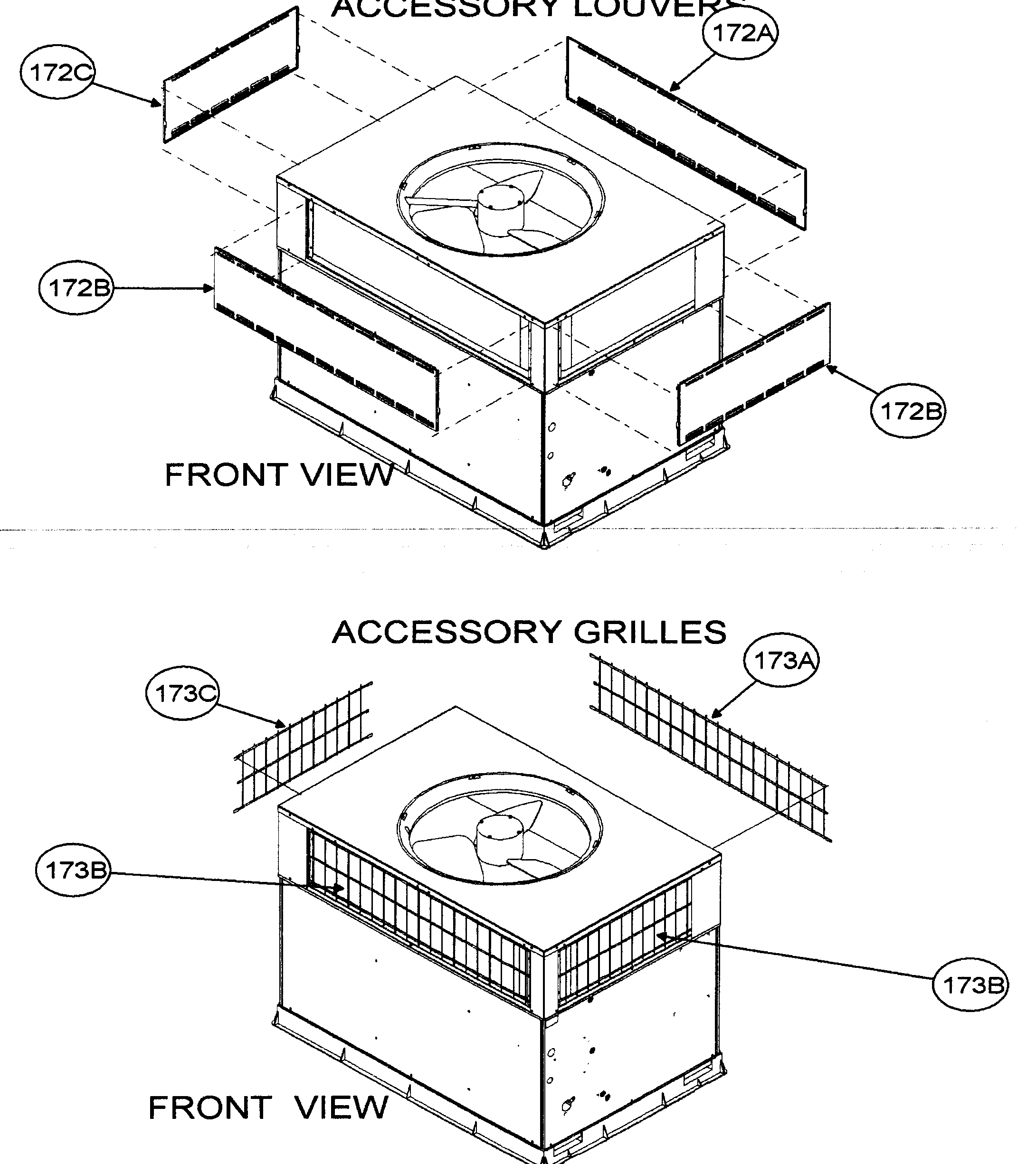Accessory louvers/front view/accessory grilles