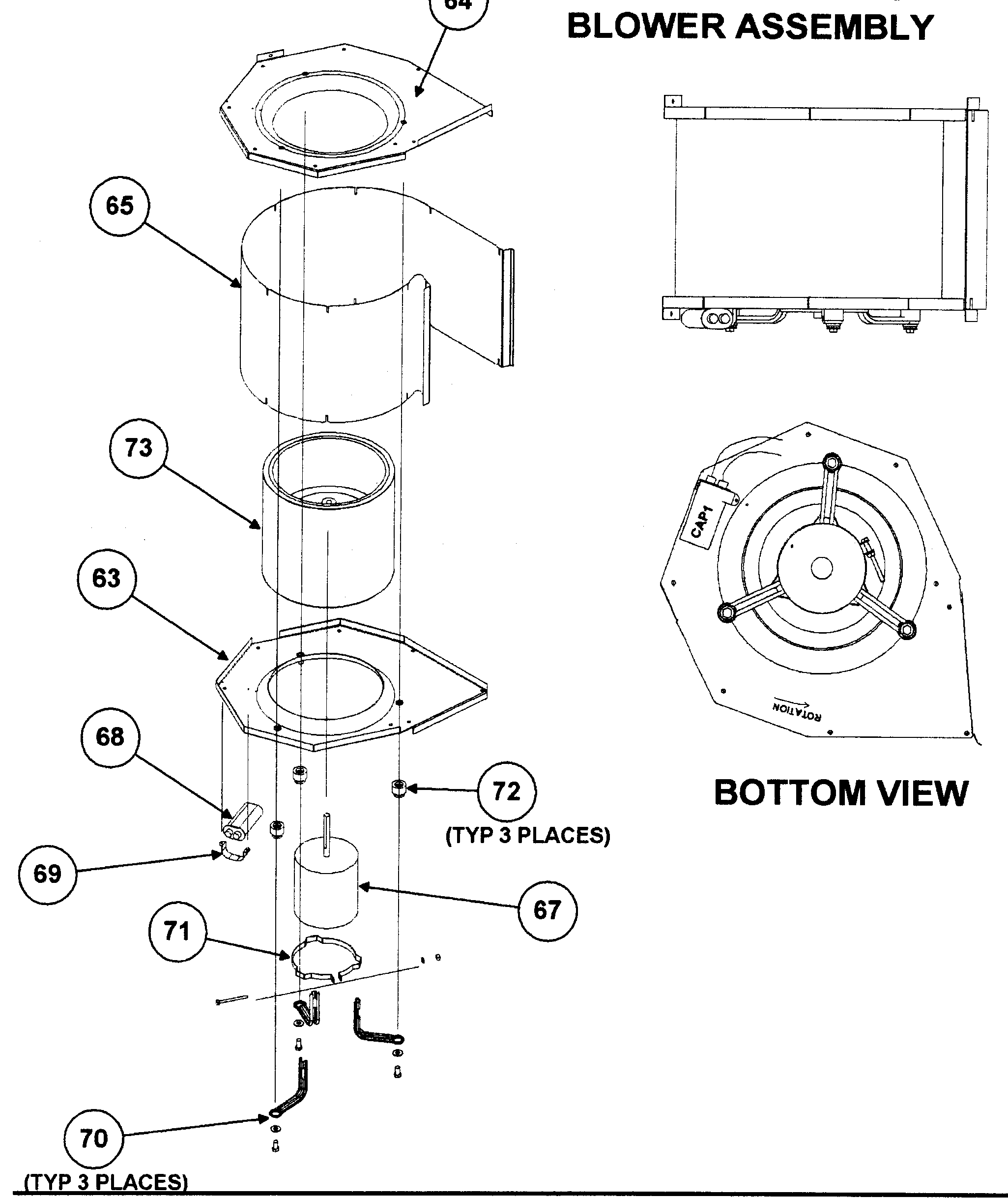 Indoor fan motor/ blower assy