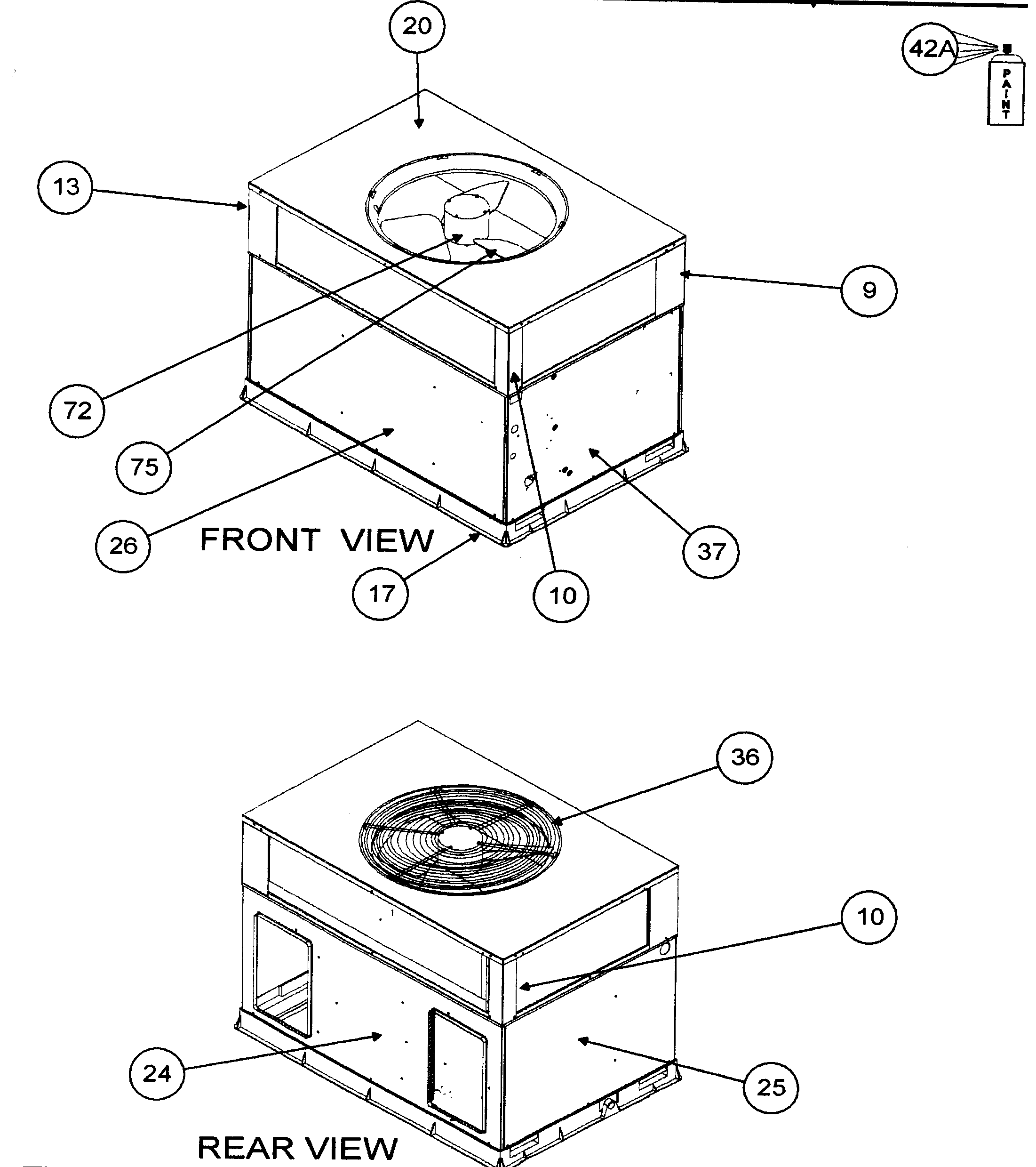 Front view/rear view