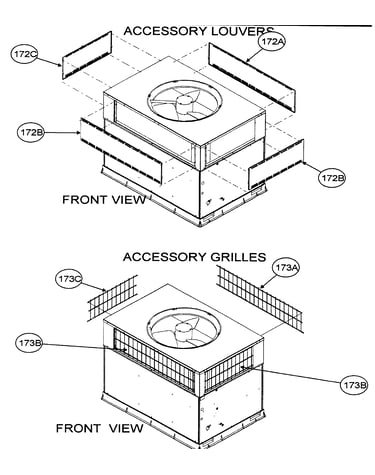 Accessory louvers/front view/accessory grilles