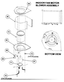 Indoor fan motor/blower assy/bottom view