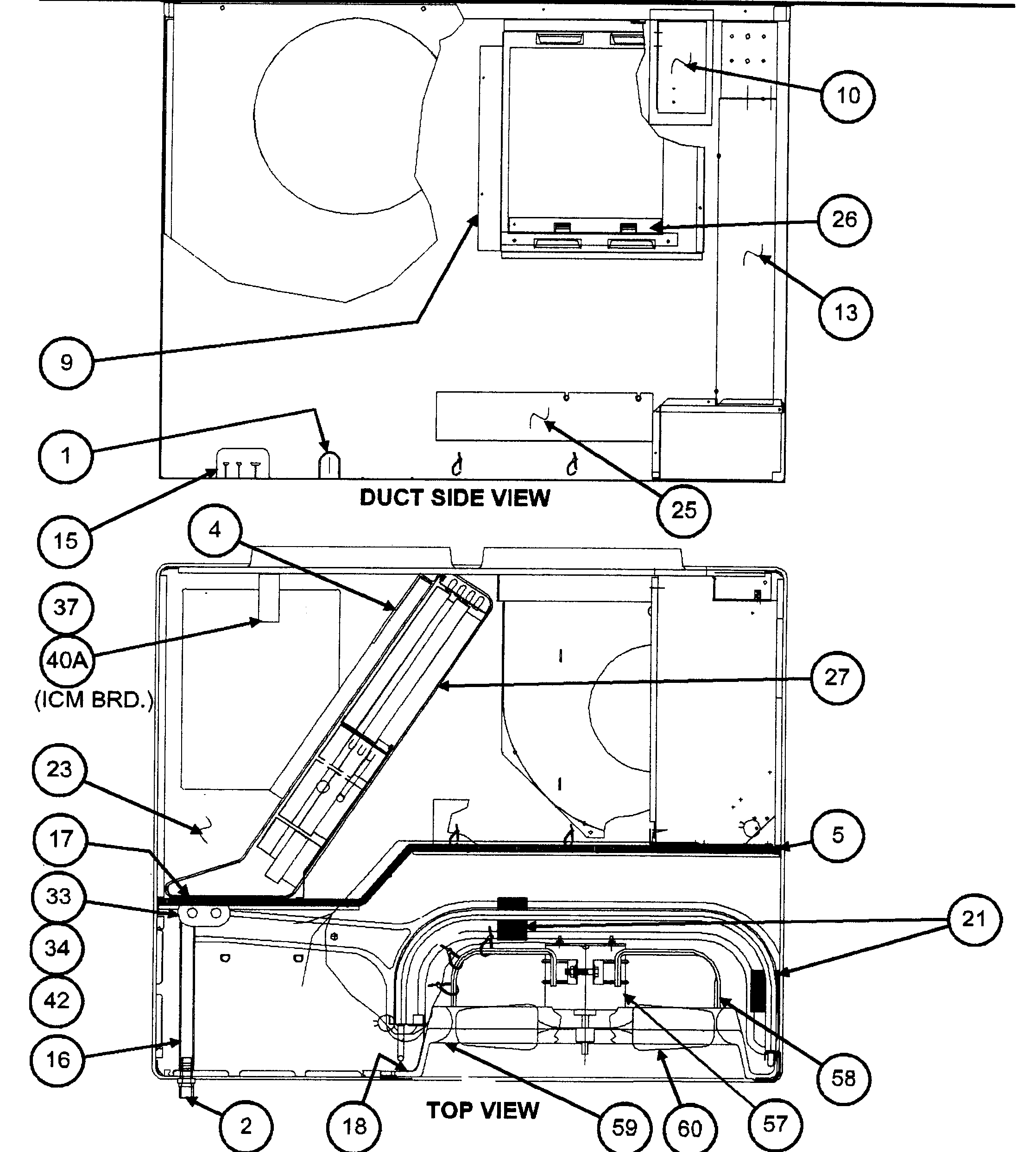 DUCT SIDE VIEW/TOP VIEW