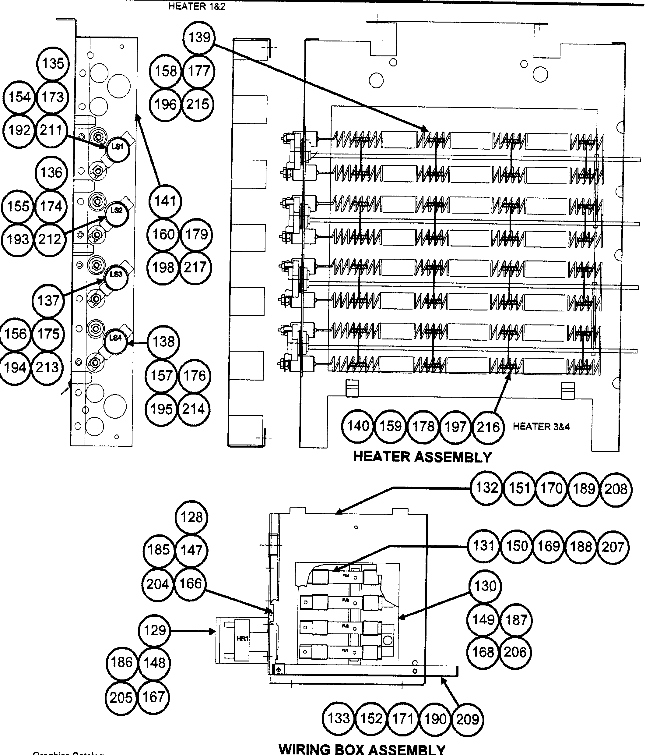 Heater assy/wiring box assy