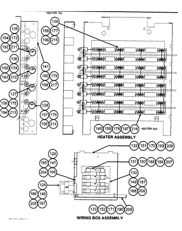 Heater assy/wiring box assy
