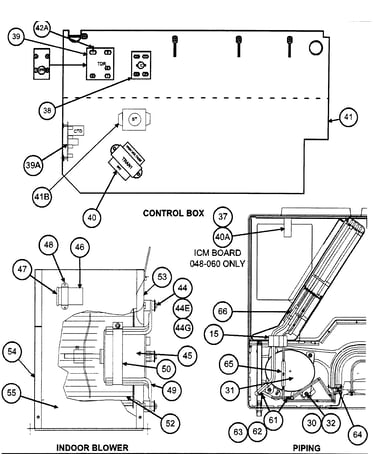 Control box/indoor blower/piping