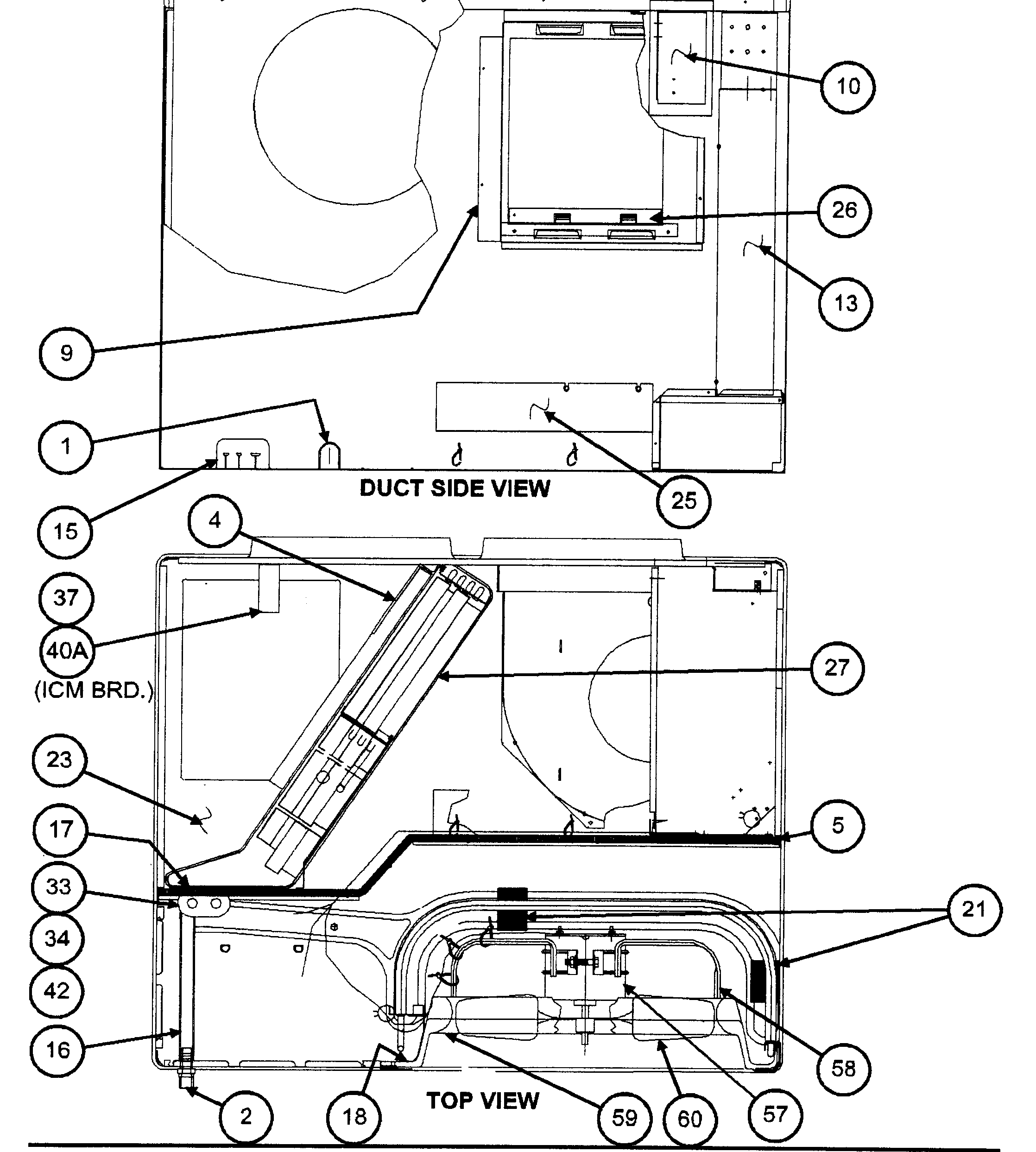 DUCT SIDE VIEW/TOP VIEW