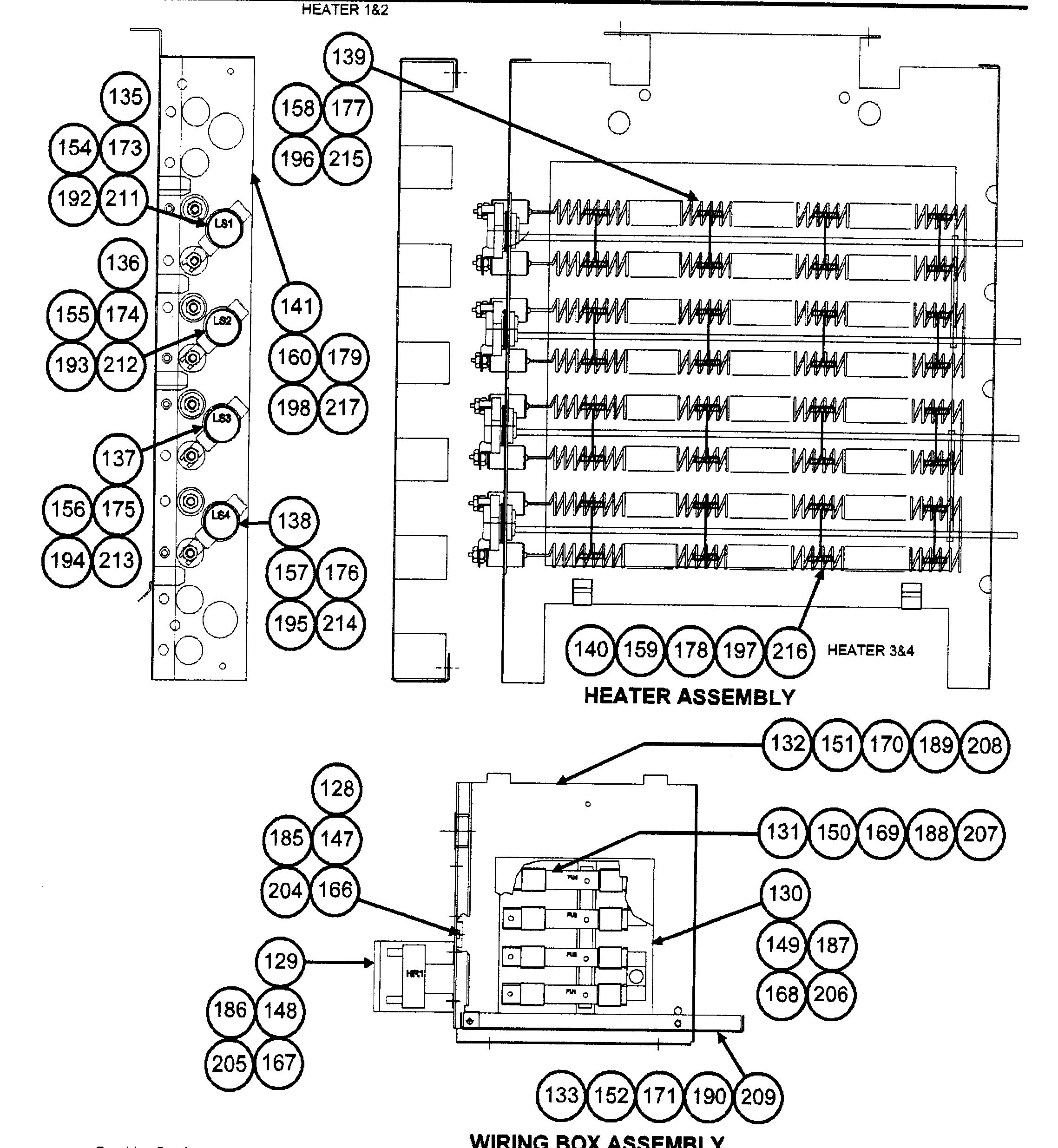 Heater assy/wiring box assy