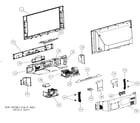 Hitachi 50V710 rear cabinet parts diagram