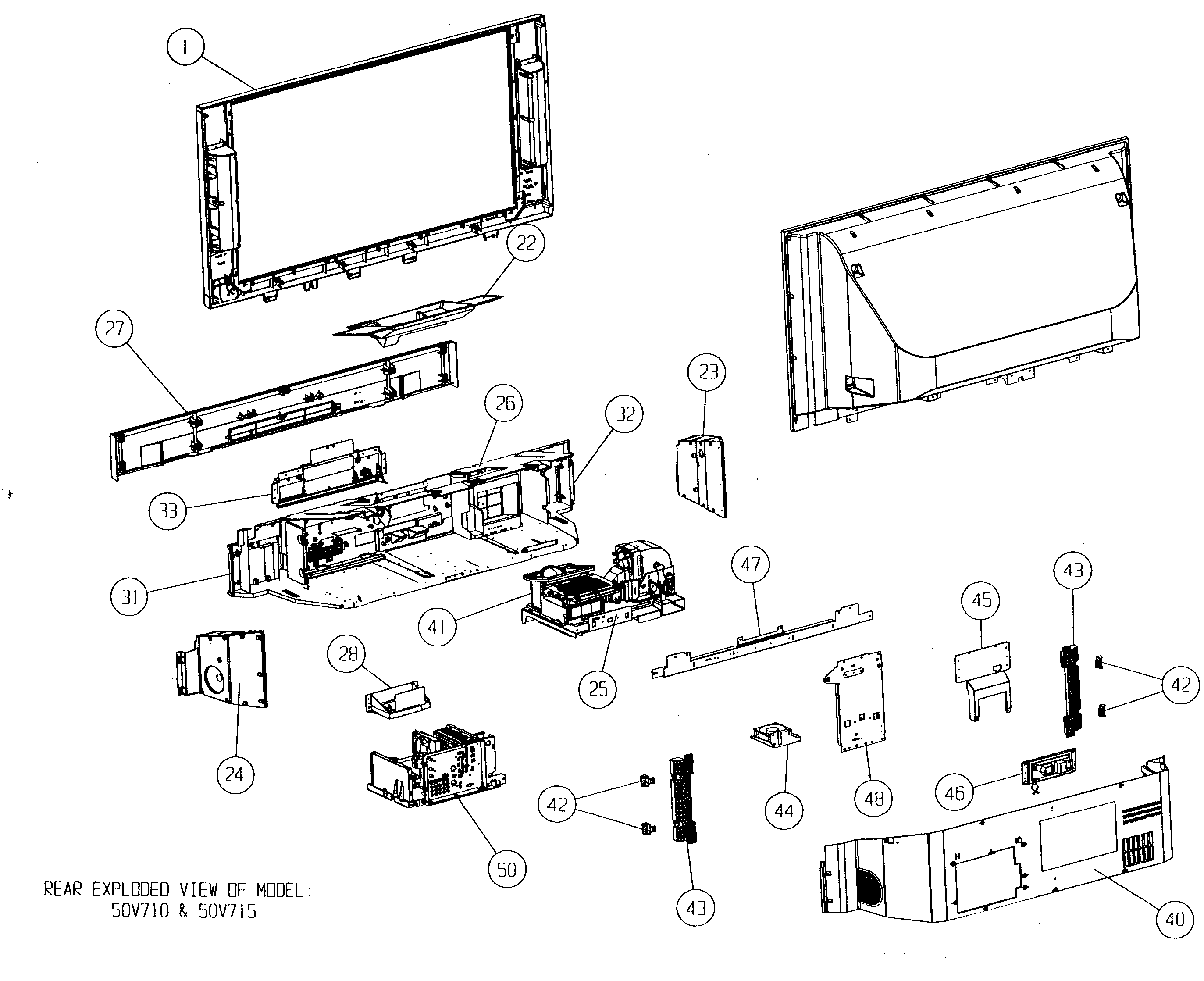 Rear cabinet parts