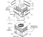 Carrier 48XZN030060300 front view/louver option/rear view diagram