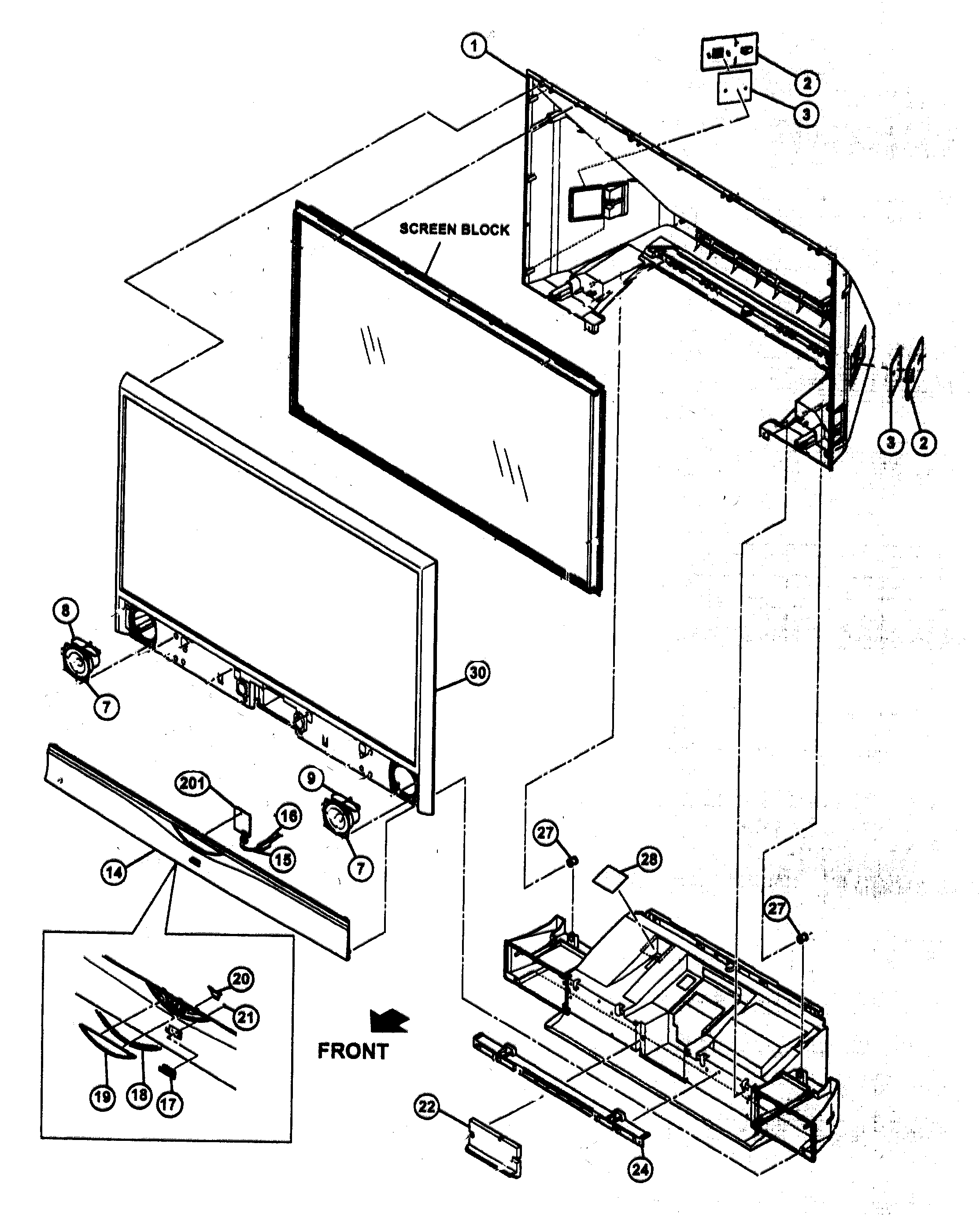Front cabinet parts