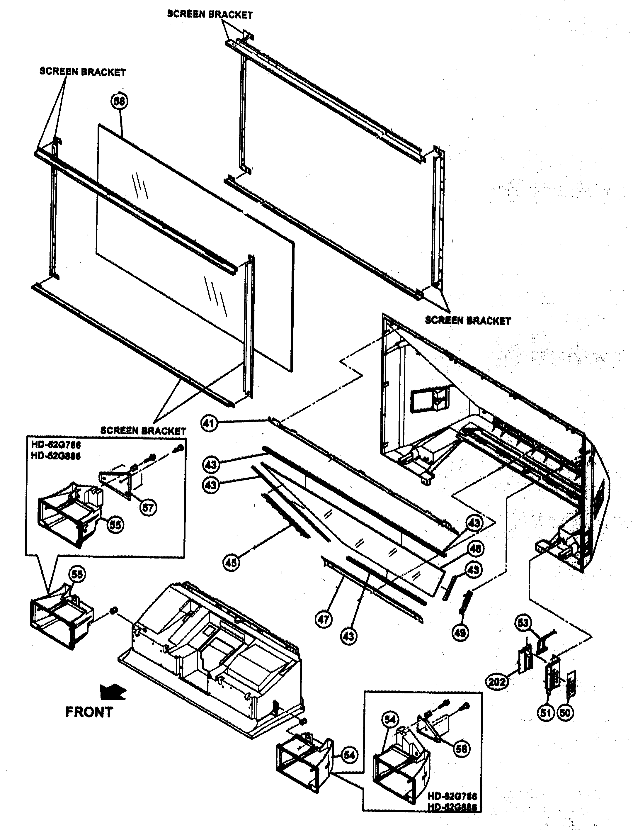 Back cabinet parts