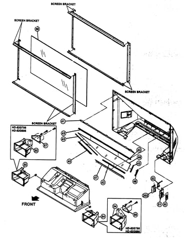 Back cabinet parts