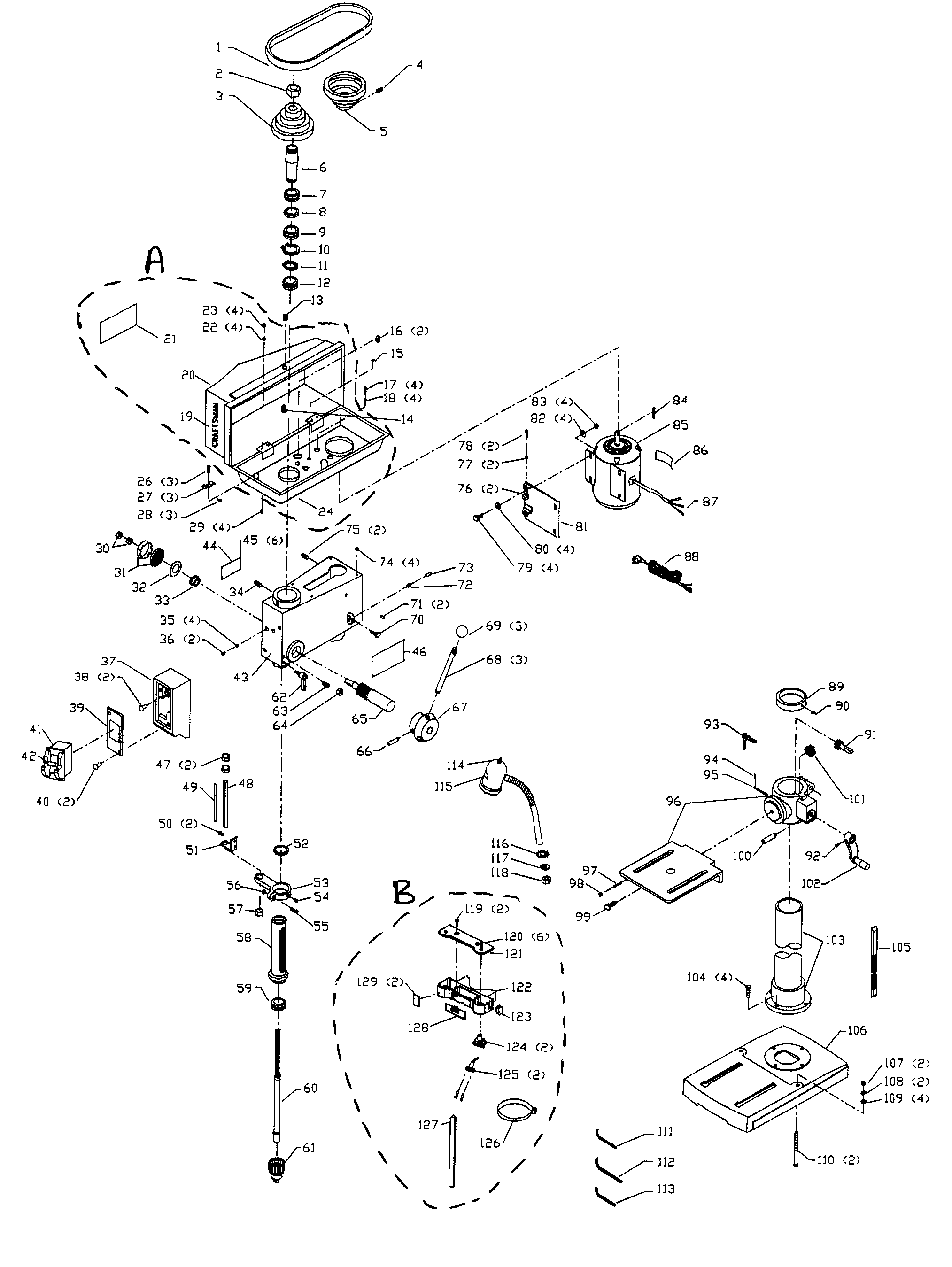 Bench drill press