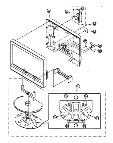 Rear cabinet/stand assy