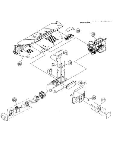Lamp duct assy/opt unit block