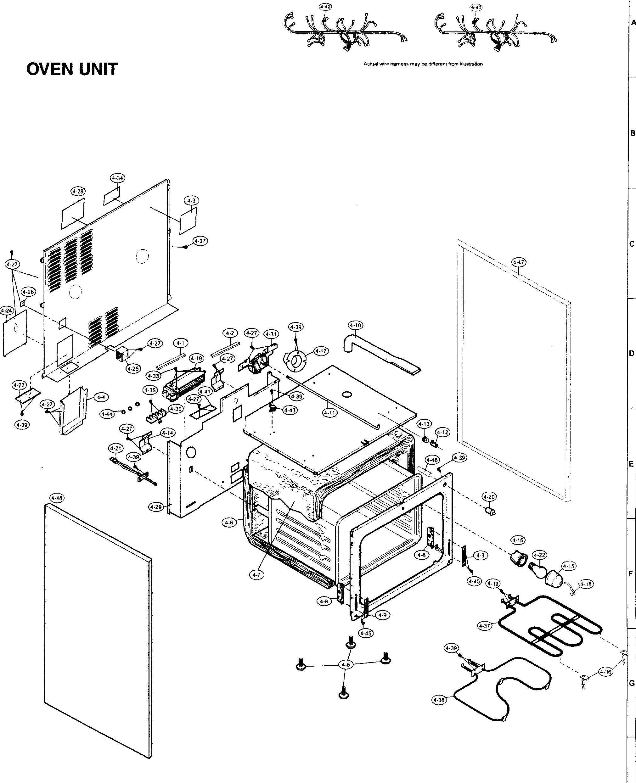 Oven unit/harnesses