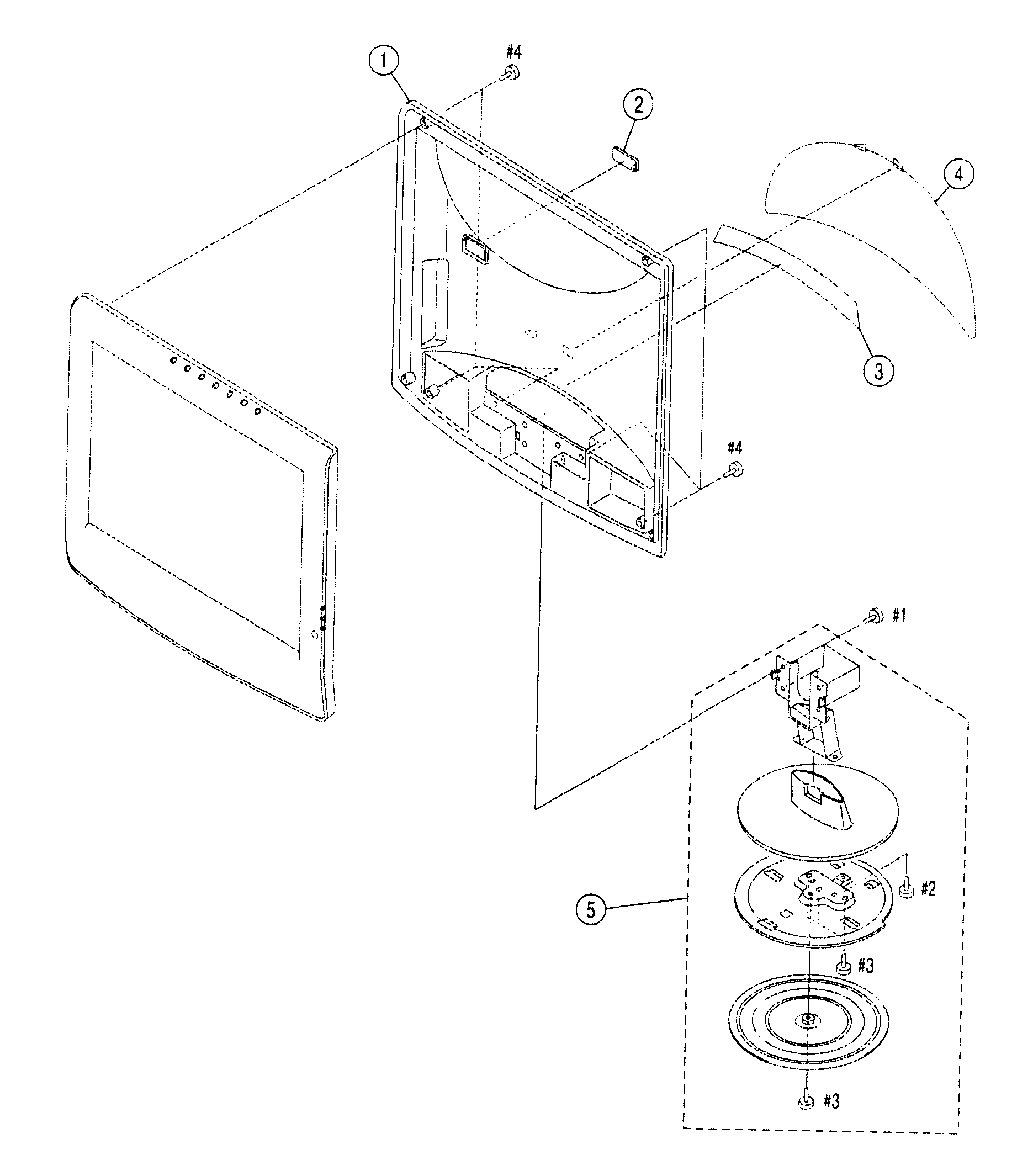 Rear cabinet/stand assy
