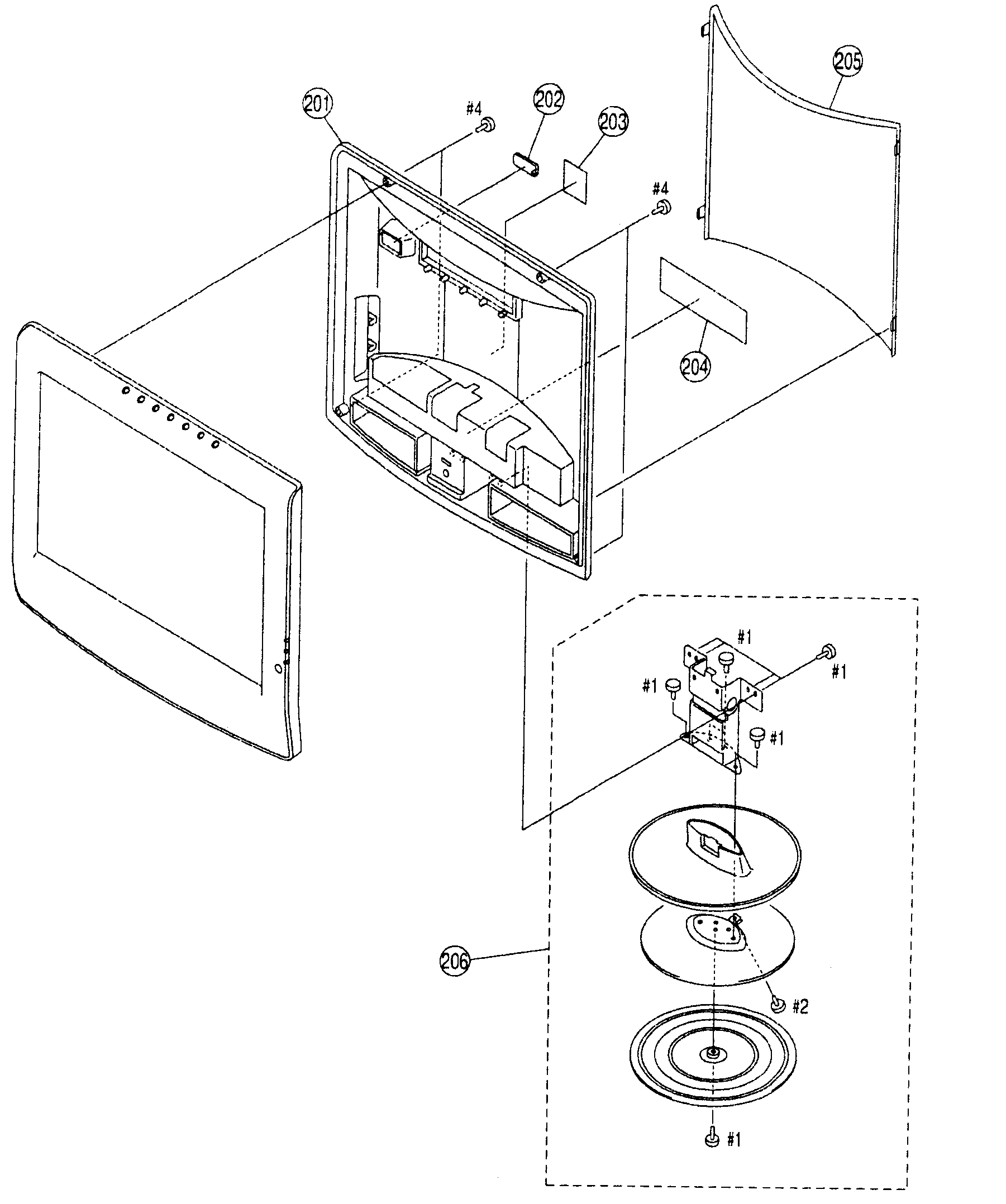 Rear cabinet/stand assy