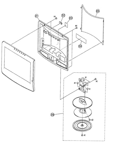 Rear cabinet/stand assy
