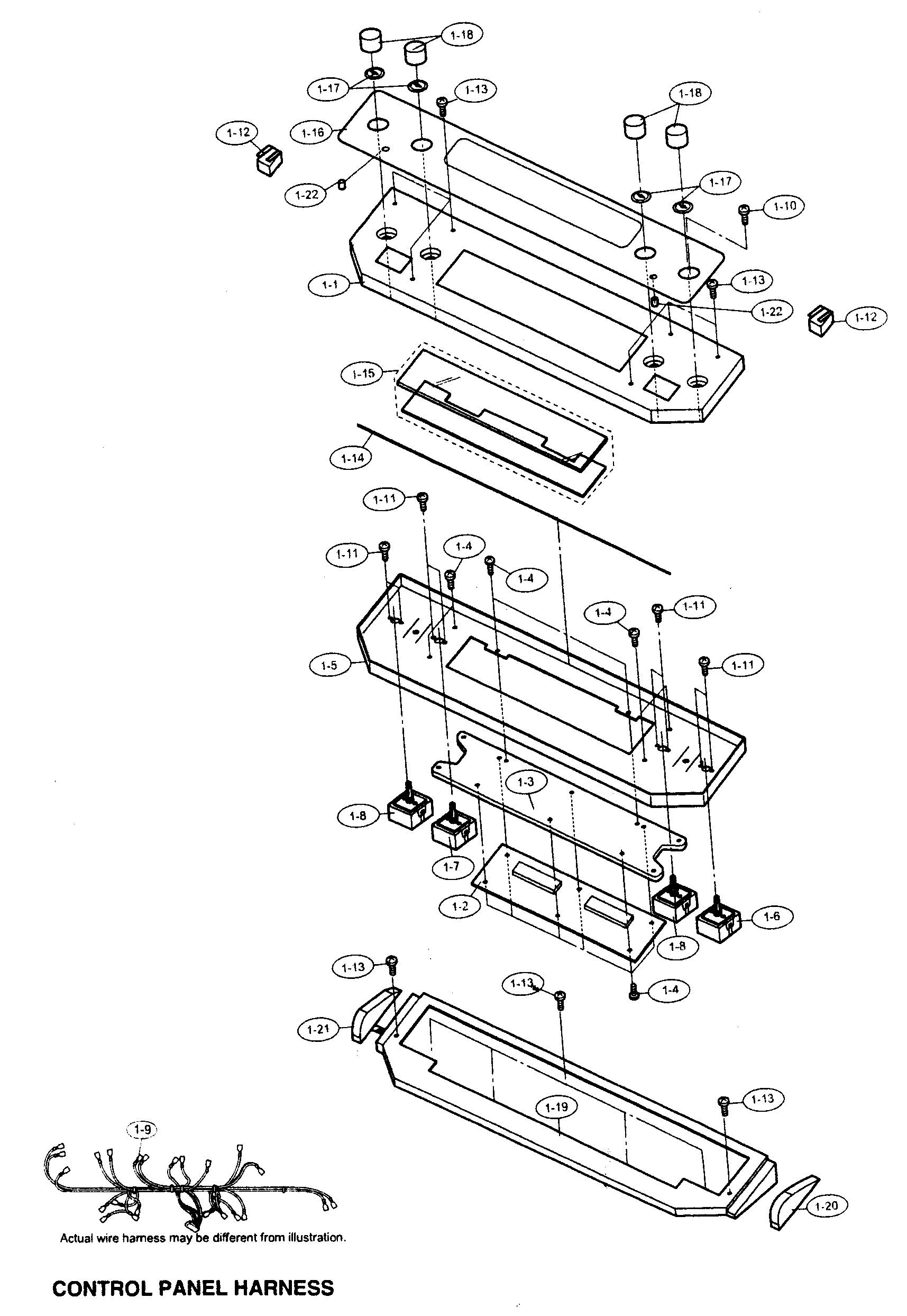 Control panel/control panel harness