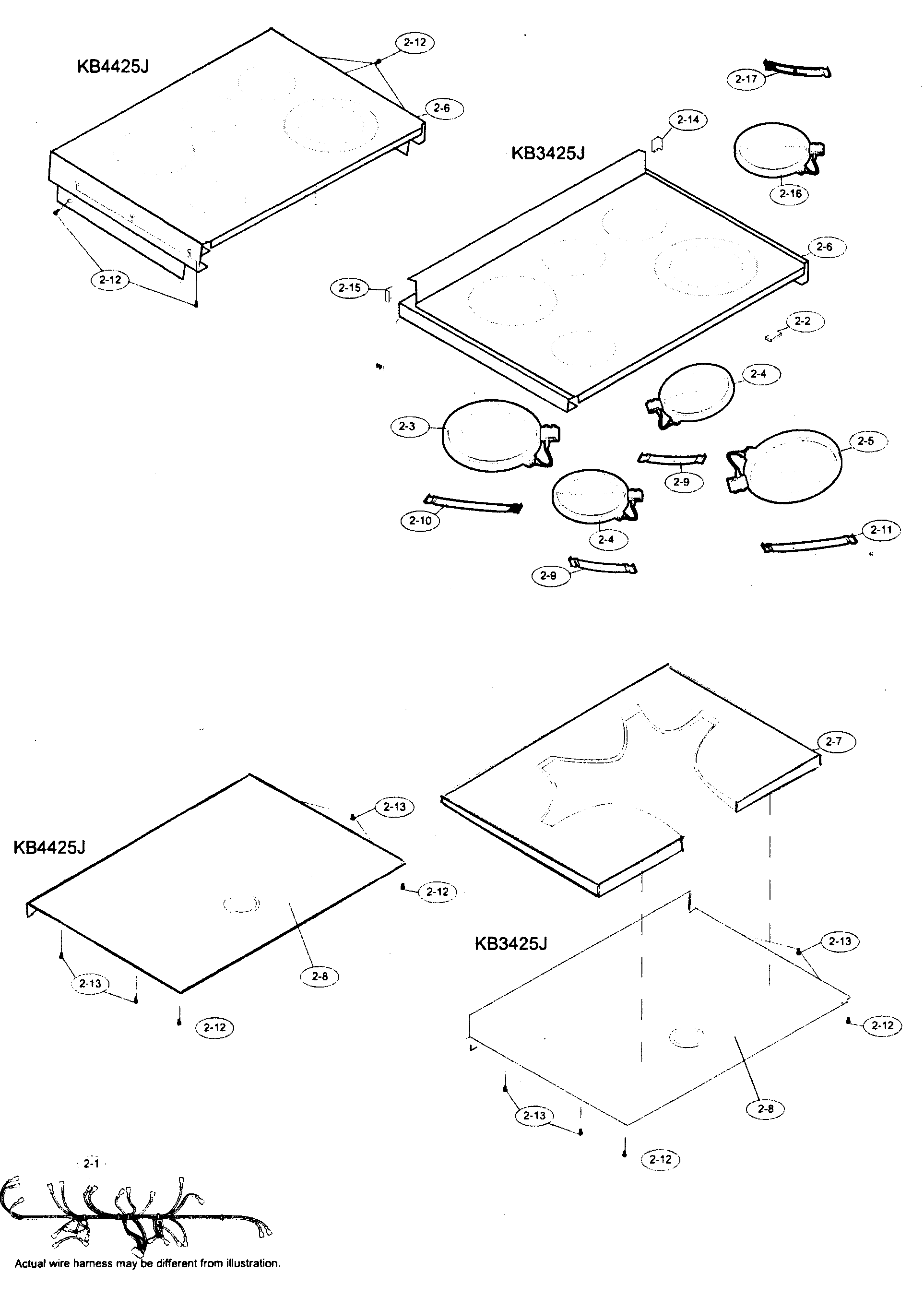 Cook top/cook top harness
