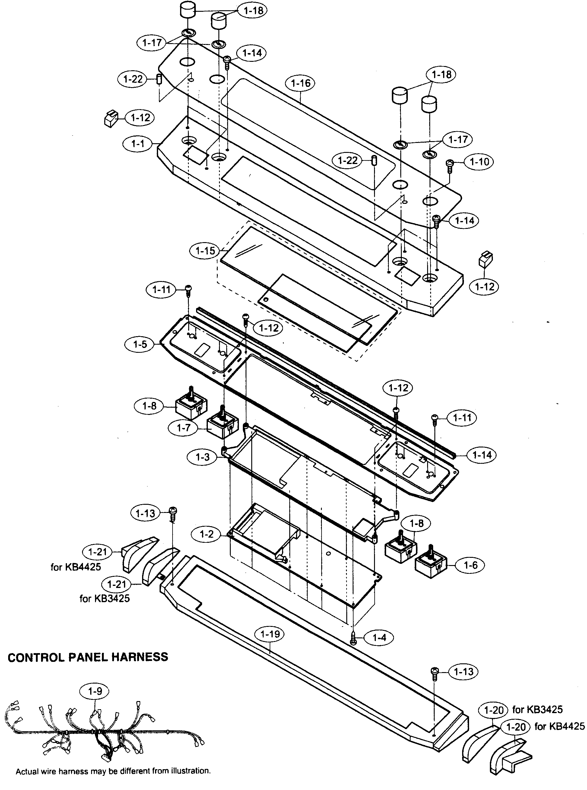 Control panel/control panel harness